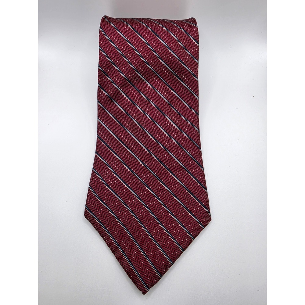 Nautica Men's Silk Tie Burgundy Striped Classic Formal Neckwear